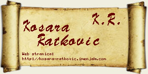 Kosara Ratković vizit kartica
